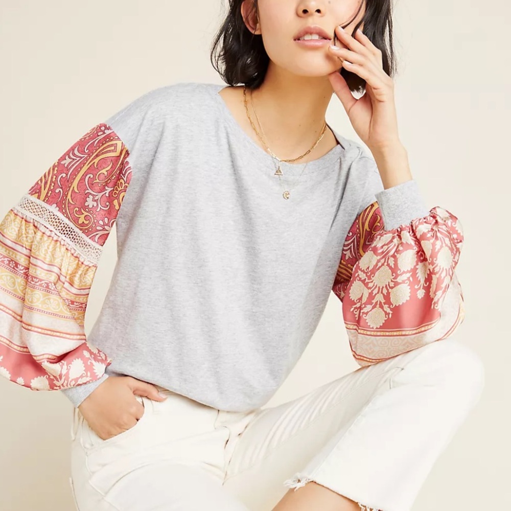 Anthropologie Ryder Puff-Sleeved Sweatshirt